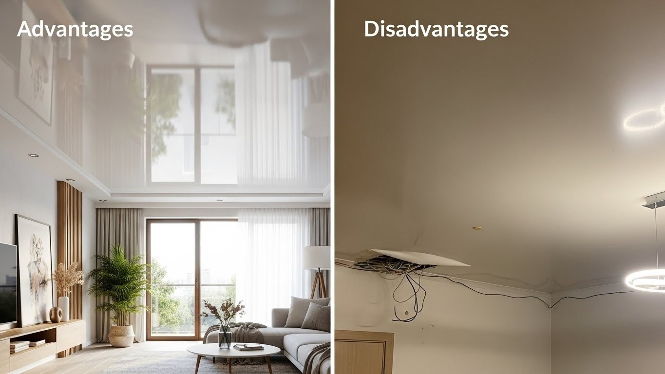 Натяжной потолок в современном интерьере Пример натяжного потолка в интерьере