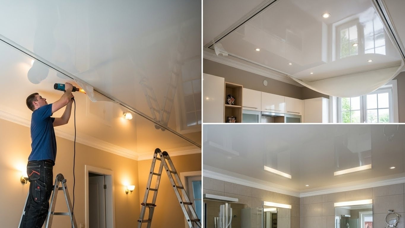 Особенности монтажа натяжных потолков в разных помещениях