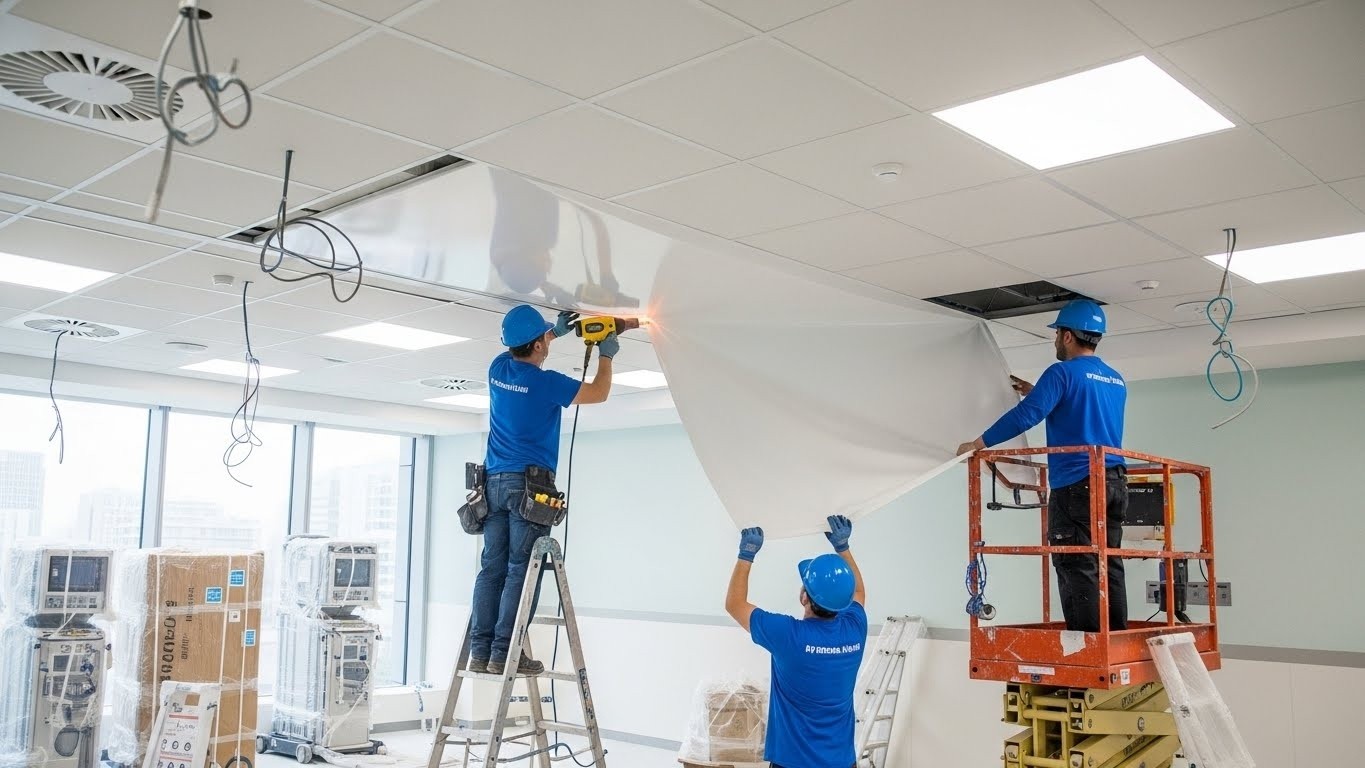 Монтаж натяжных потолков для медицинских учреждений