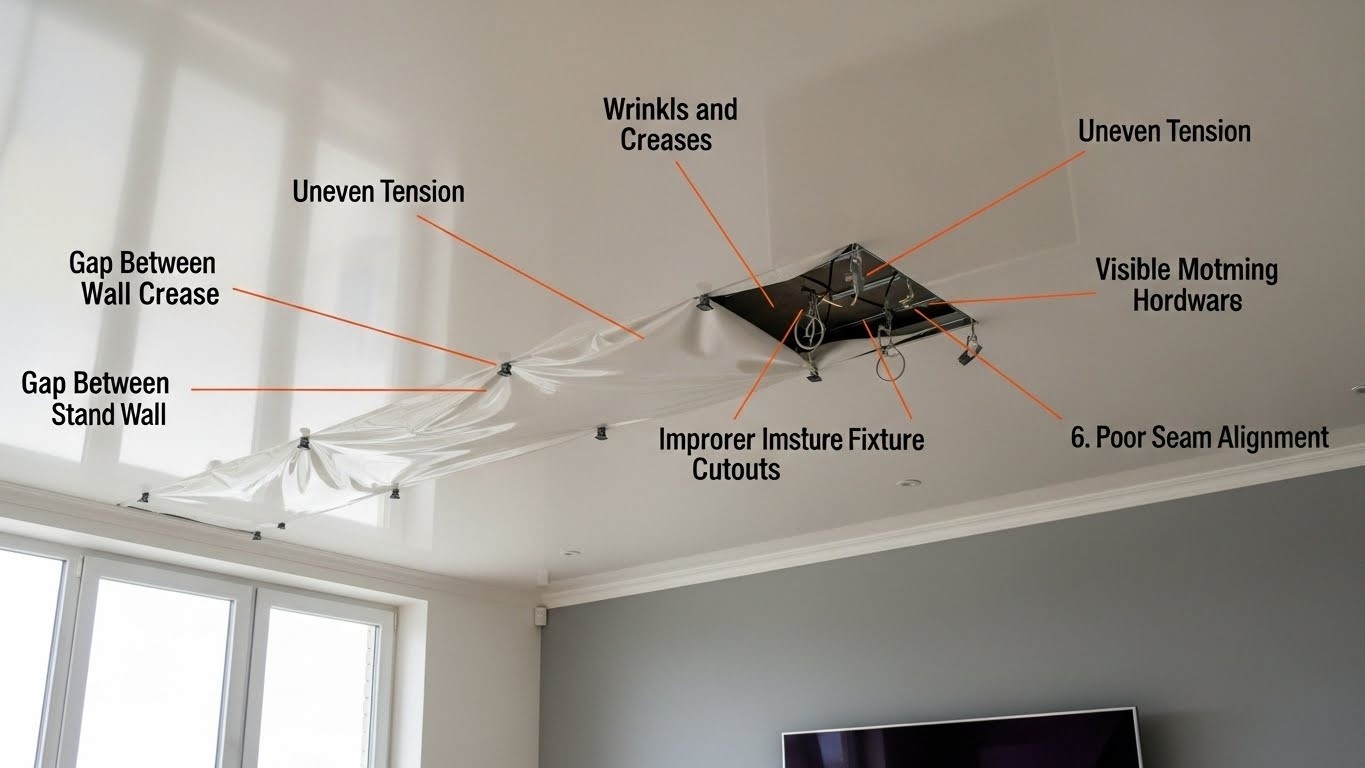 Ошибки при установке натяжных потолков
