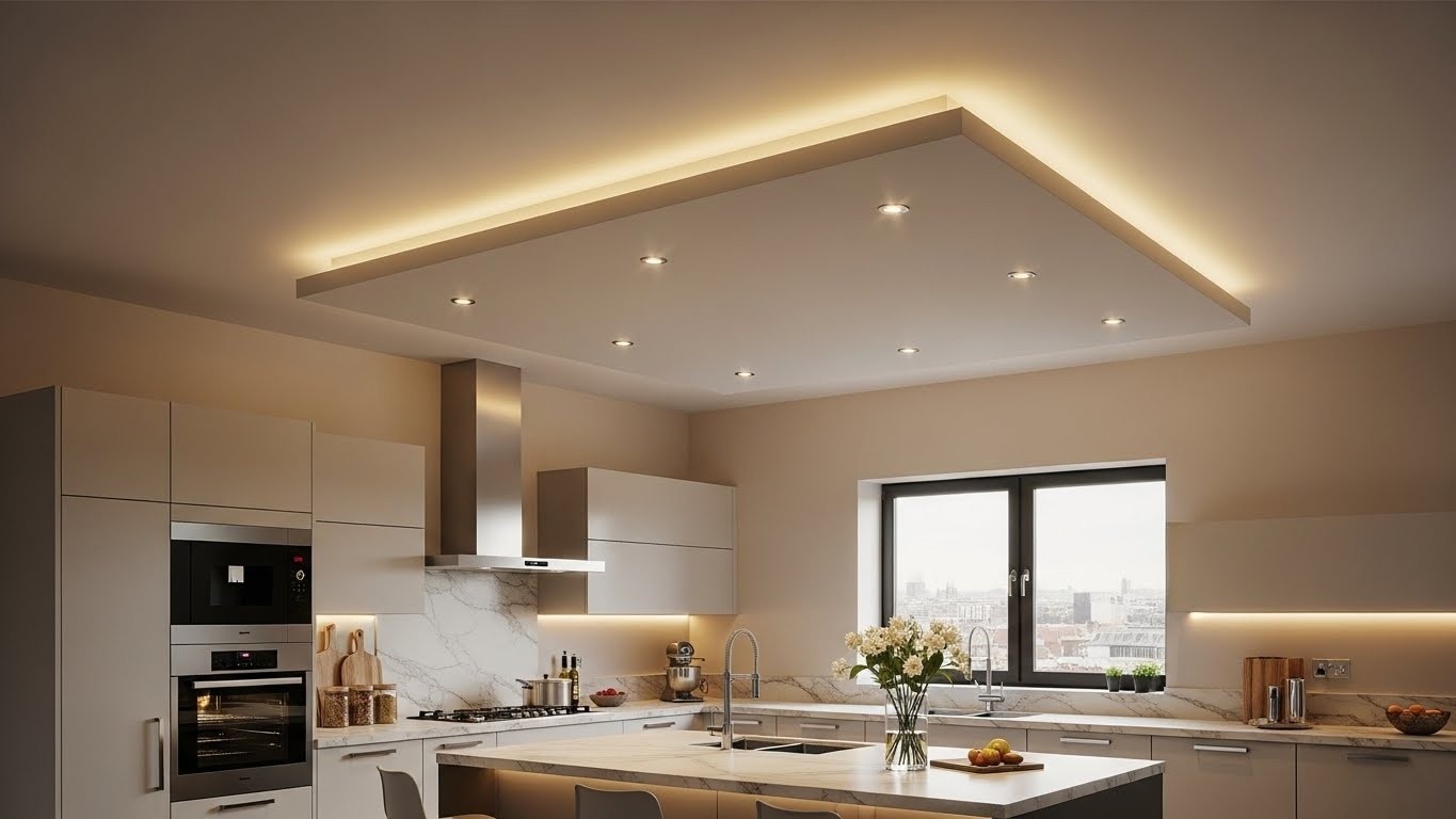 Натяжные потолки для кухни матовые