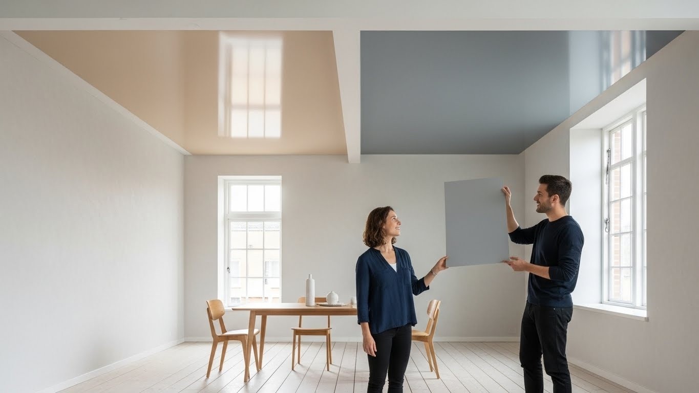 Цвет натяжного потолка для интерьера