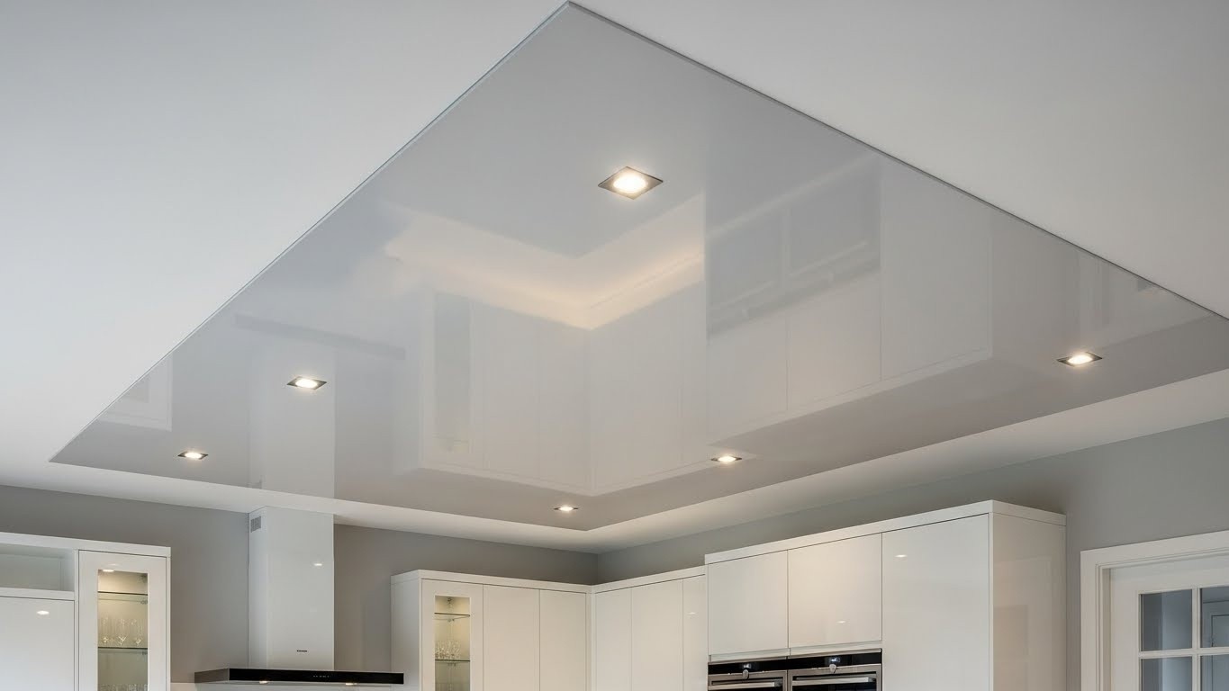 Матовый натяжной потолок для кухни