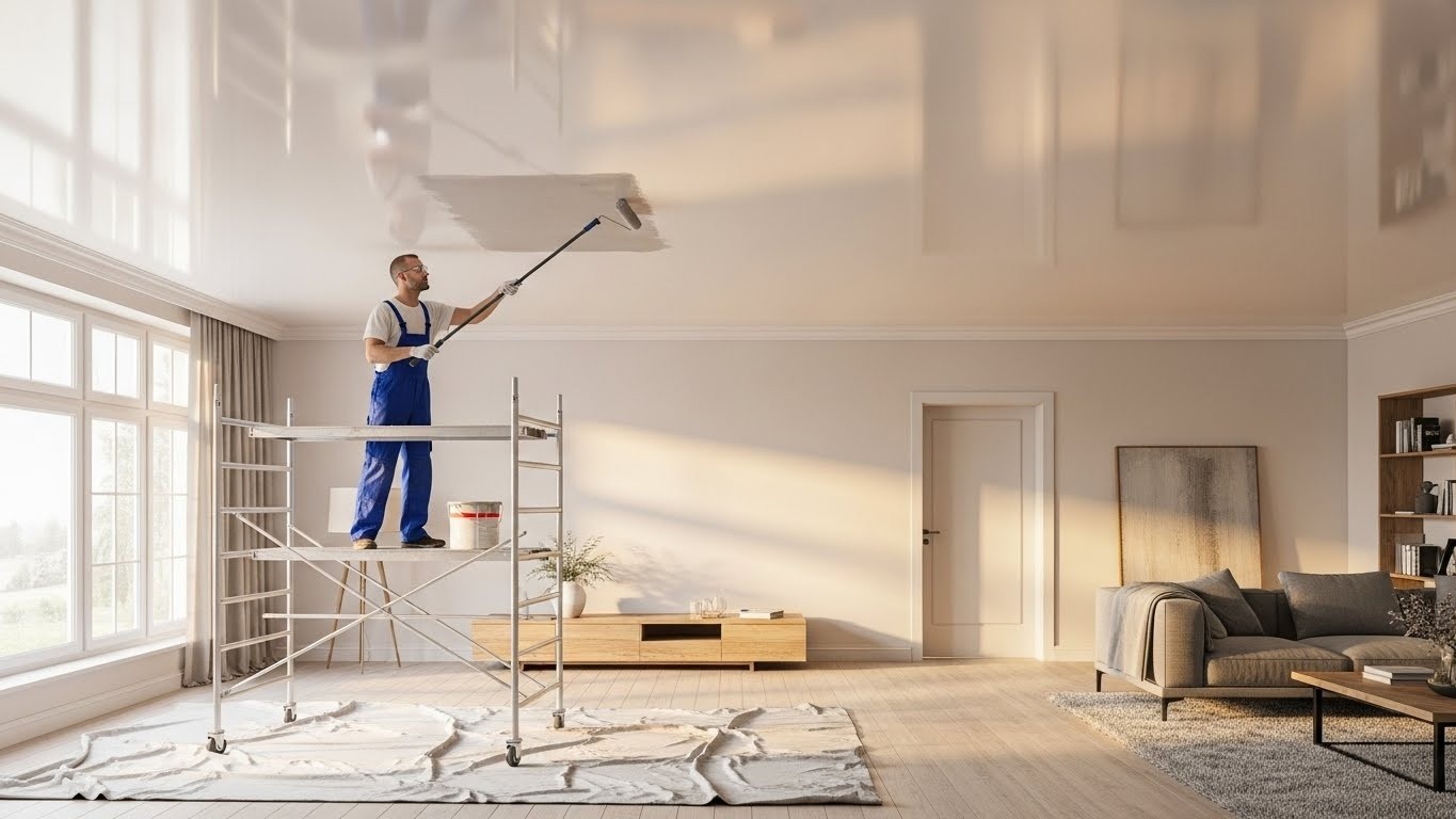 Покраска натяжных потолков: что нужно знать