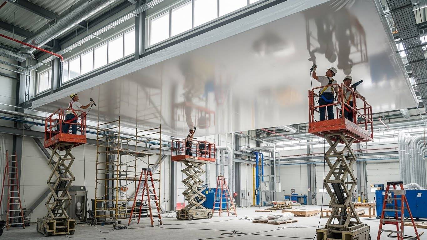 Монтаж натяжных потолков для промышленных объектов