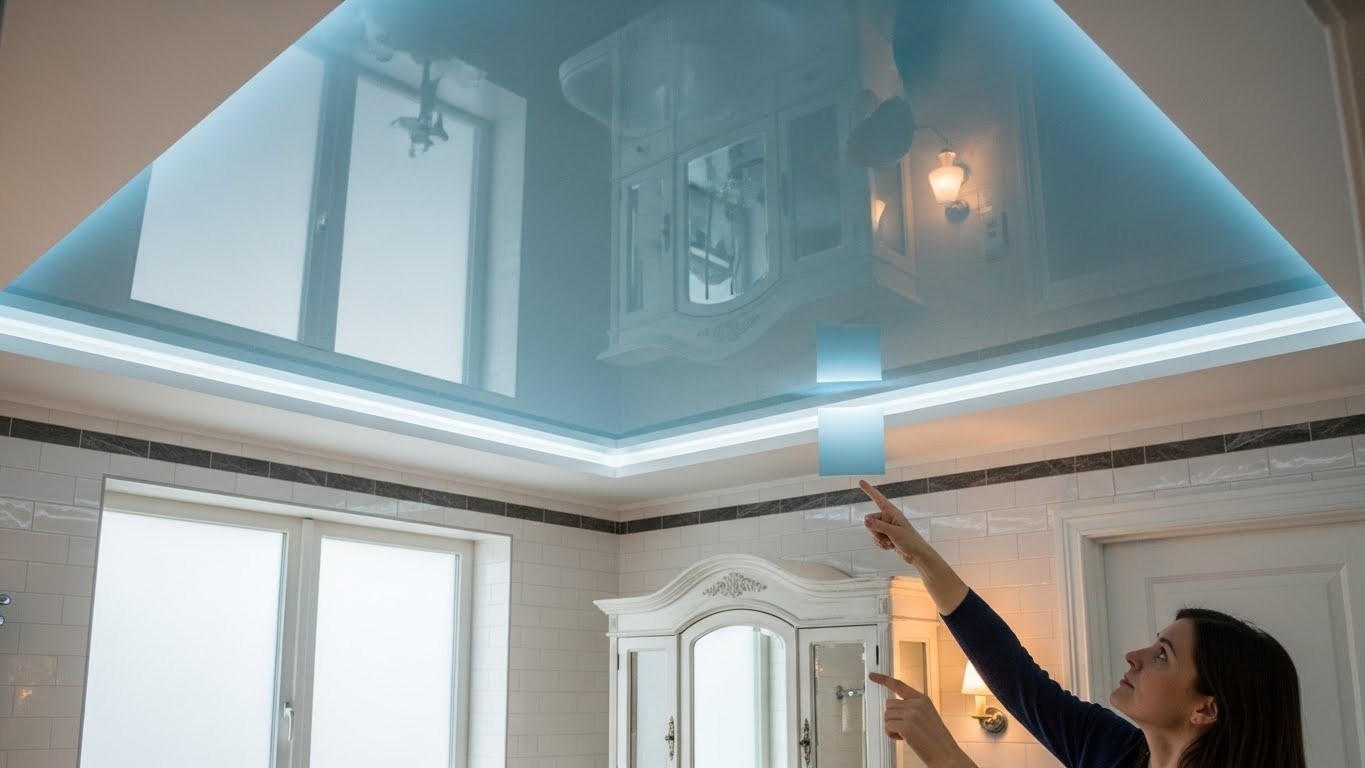 Как выбрать натяжной потолок для ванной