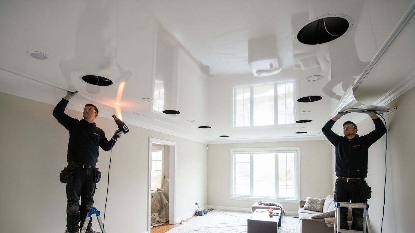 Монтаж натяжных потолков из ПВХ для жилых помещений