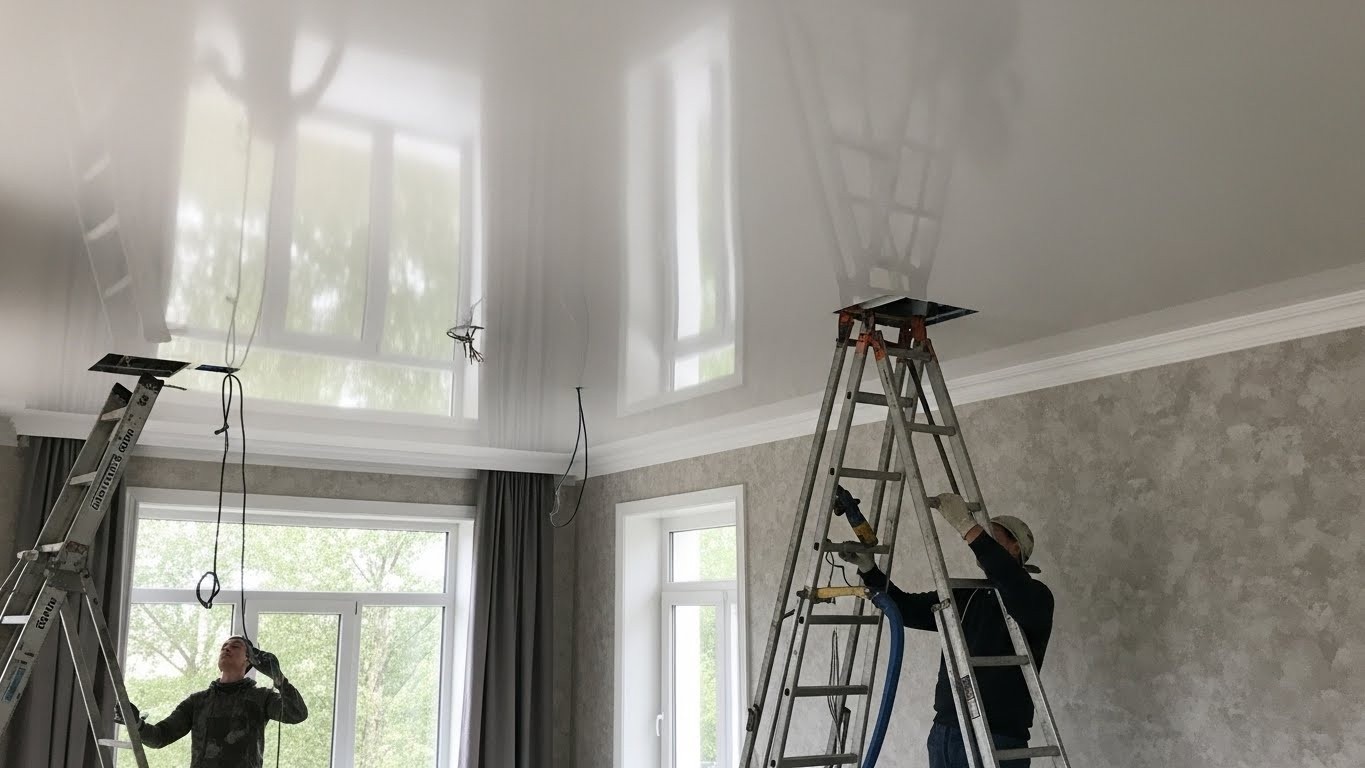 Функциональный натяжной потолок с освещением