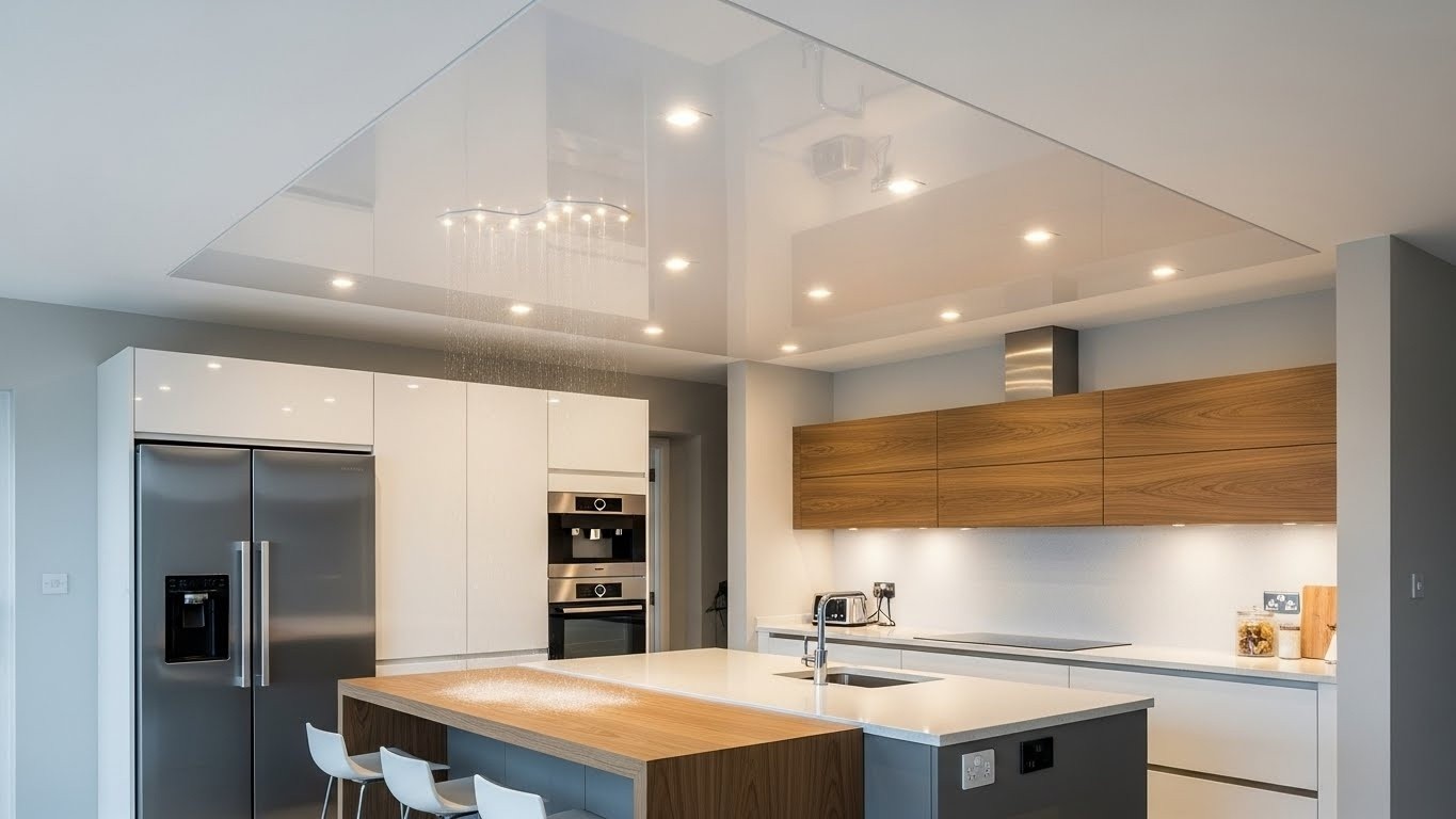 Надежный и стильный влагостойкий потолок Влагостойкий натяжной потолок для кухни