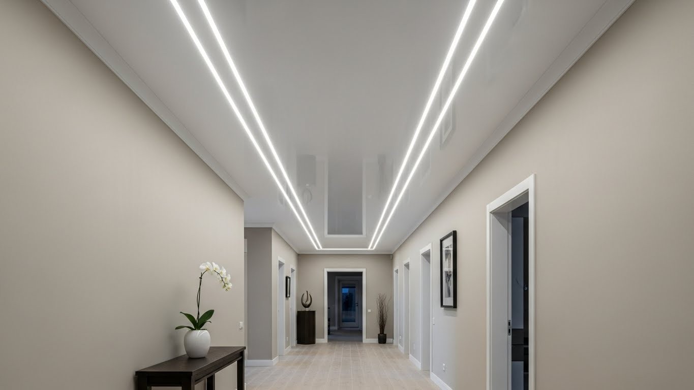 Натяжной потолок в коридоре: особенности и преимущества