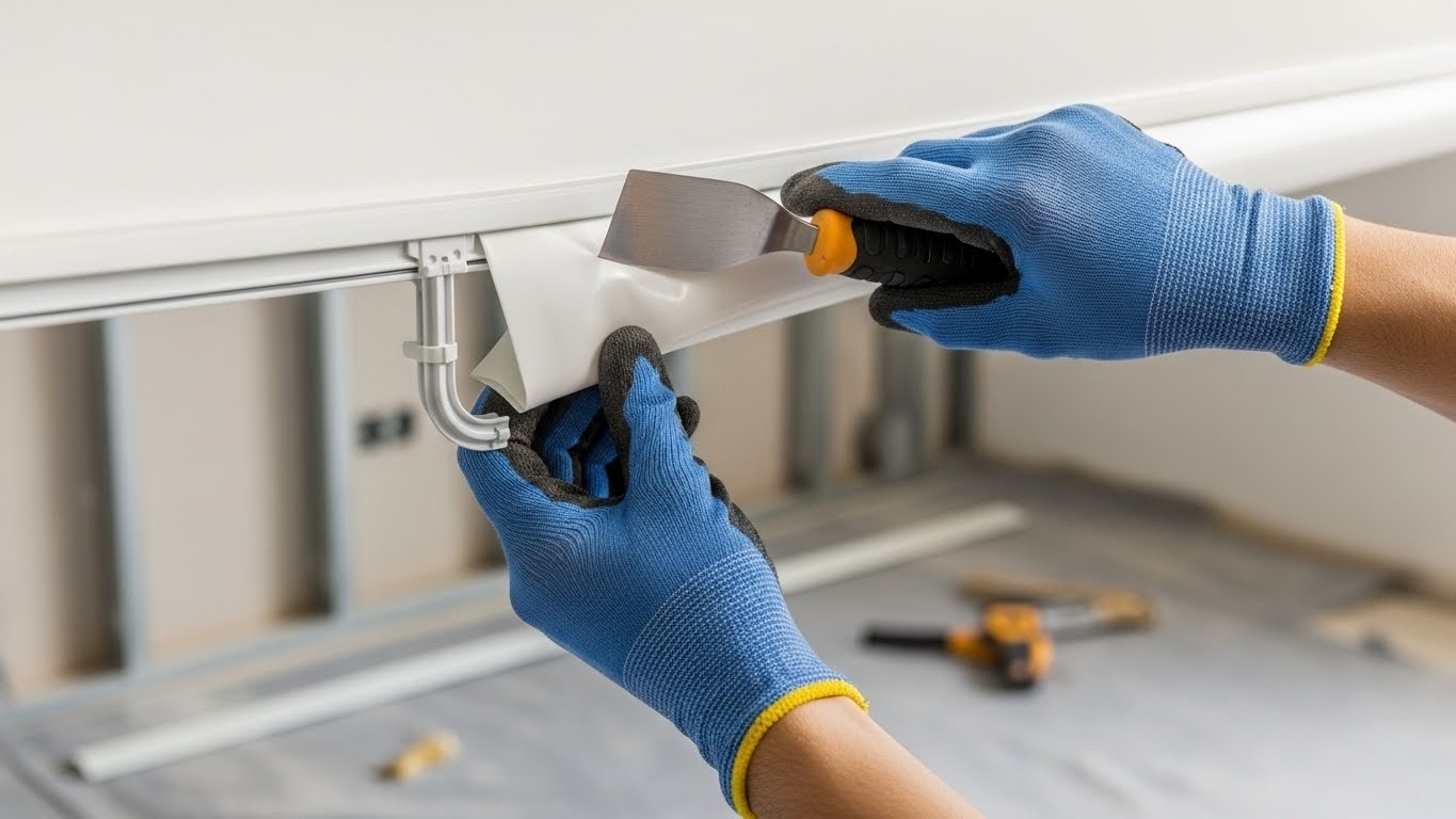 Установка натяжного потолка