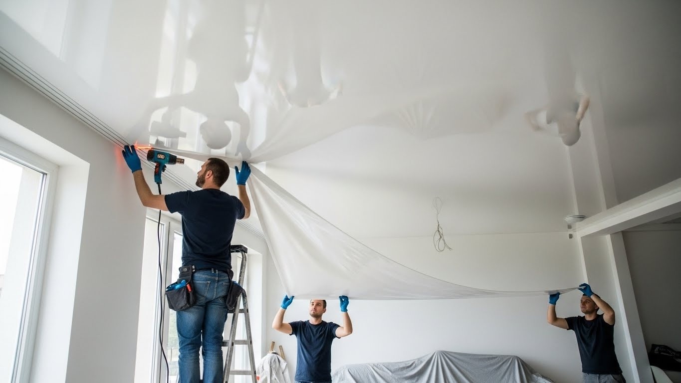 Монтаж натяжных потолков по виду