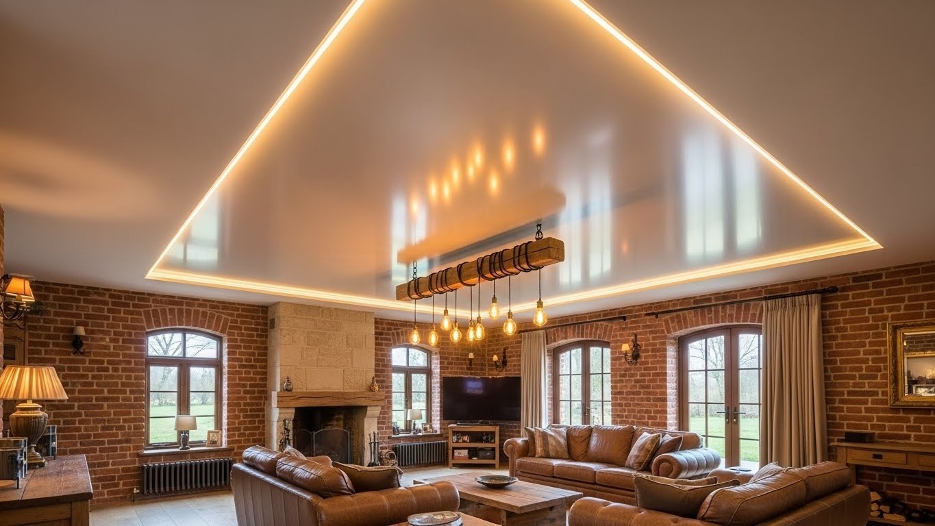 Натяжные потолки для загородного дома