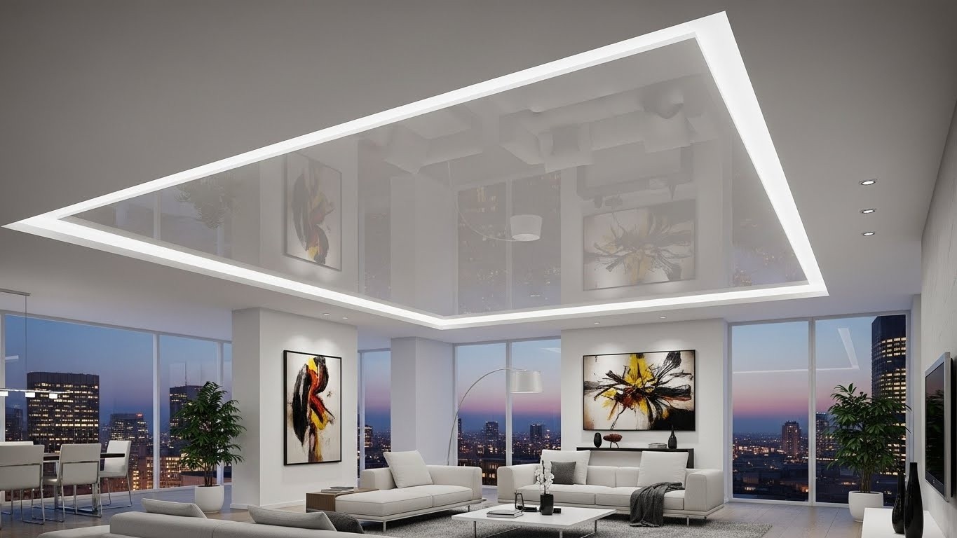 Современный натяжной потолок Современный натяжной потолок в интерьере