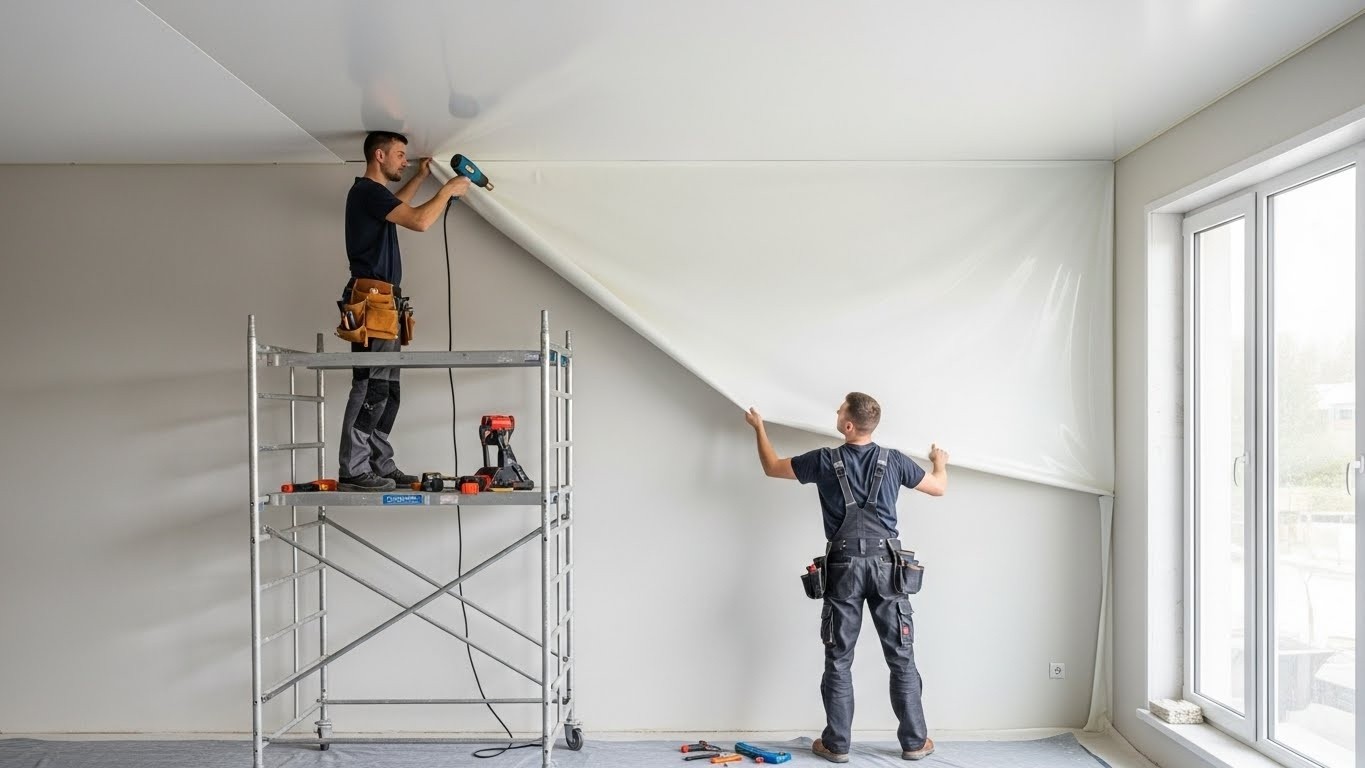 Монтаж натяжных потолков по виду Натяжной потолок по виду с декоративной фактурой