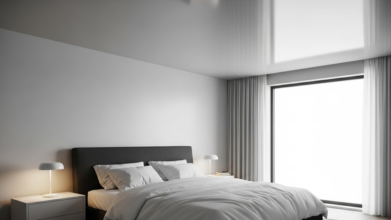 Натяжные потолки для спальни матовые