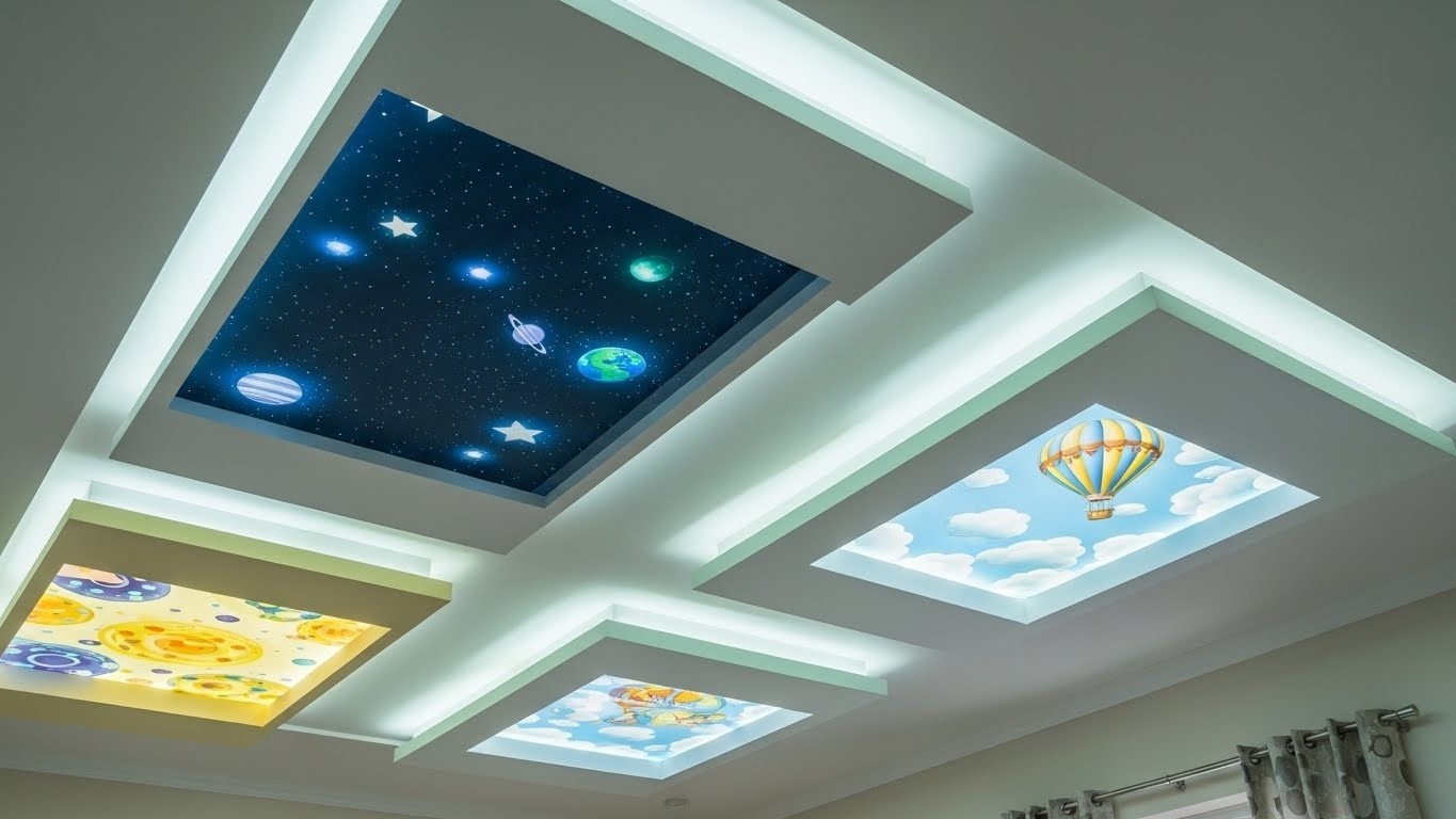 Натяжные потолки для детской многоуровневые