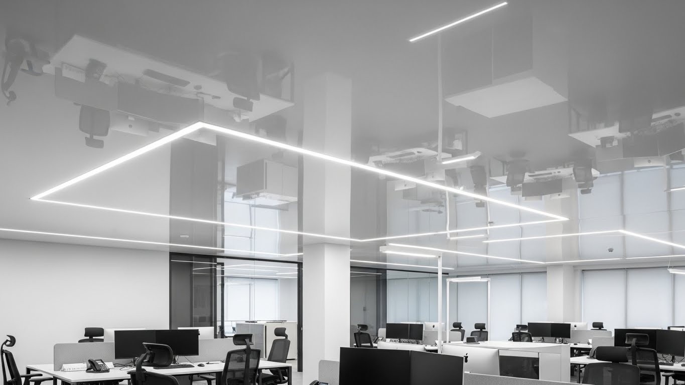 Натяжные потолки для офиса глянцевые