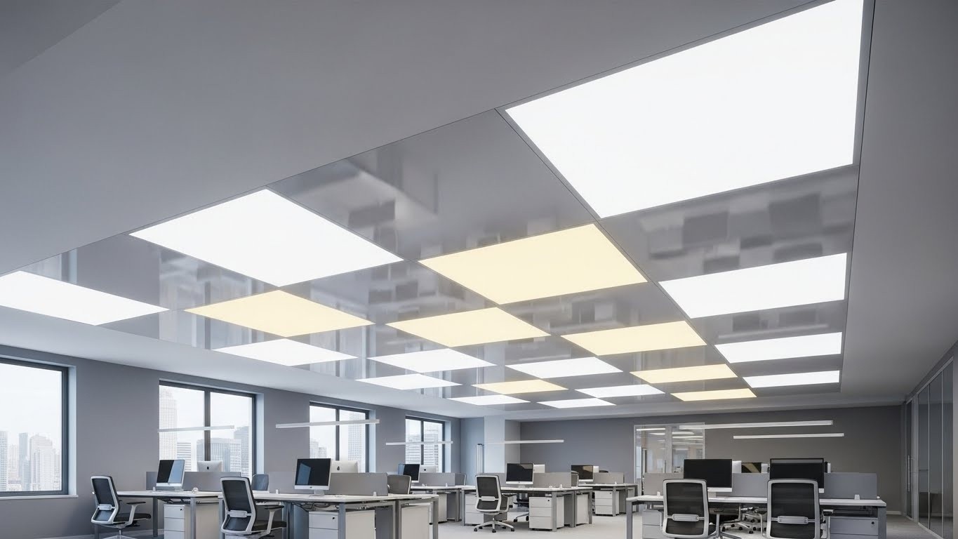 Натяжные потолки для офиса с подсветкой