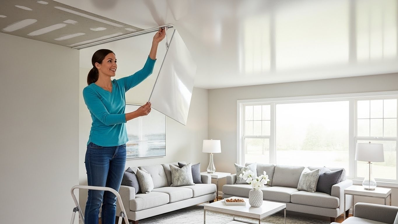 Как легко обновить интерьер с помощью натяжных потолков