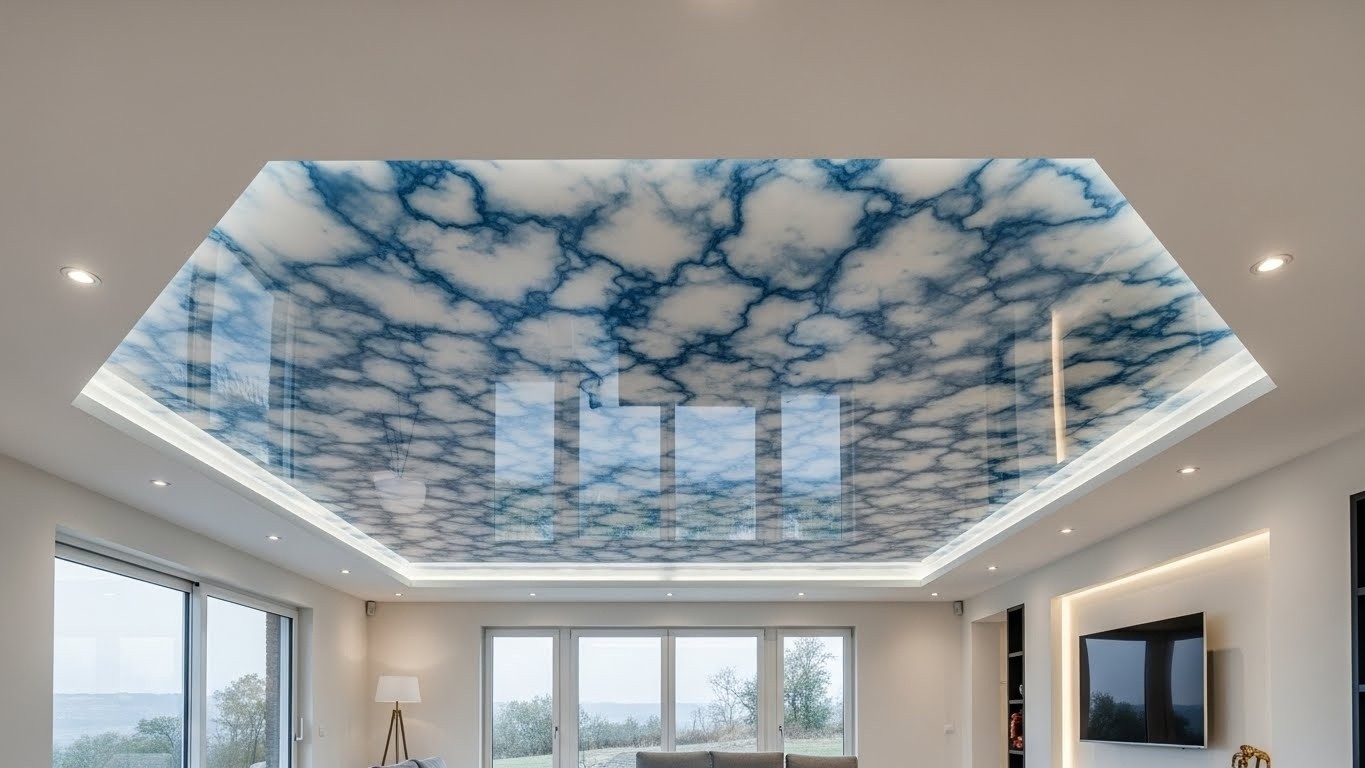 Как оформить потолок натяжным покрытием