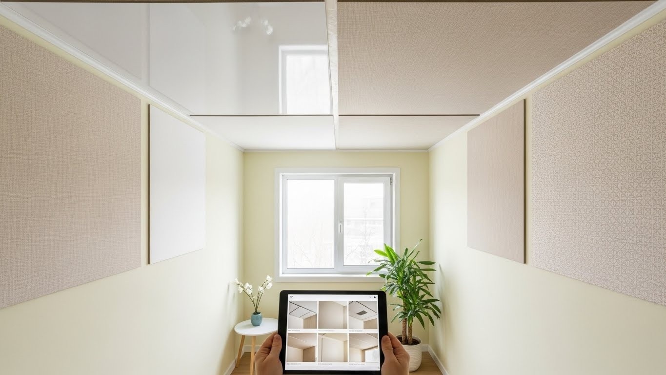 Натяжной потолок в маленькой комнате