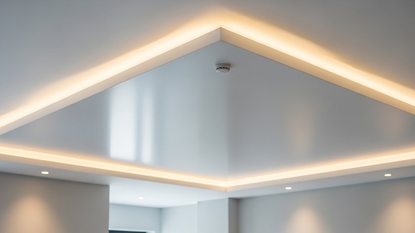 Натяжные потолки из ПВХ одноуровневые