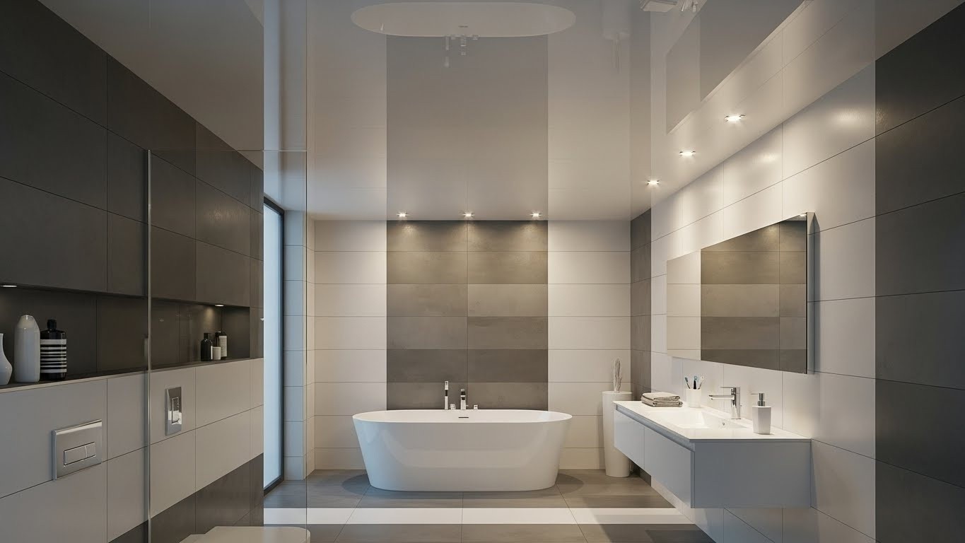 Натяжной потолок в ванной Натяжные потолки для ванной комнаты