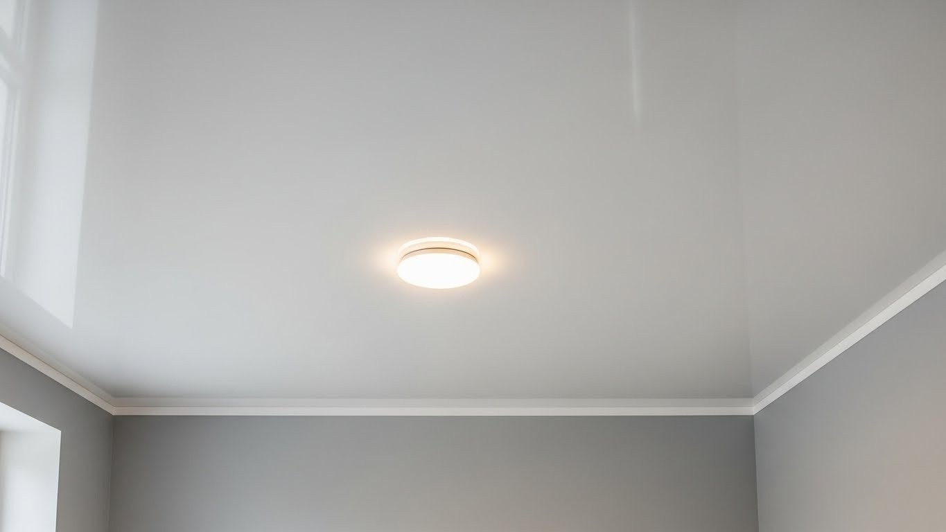 Одноуровневый натяжной потолок из ПВХ