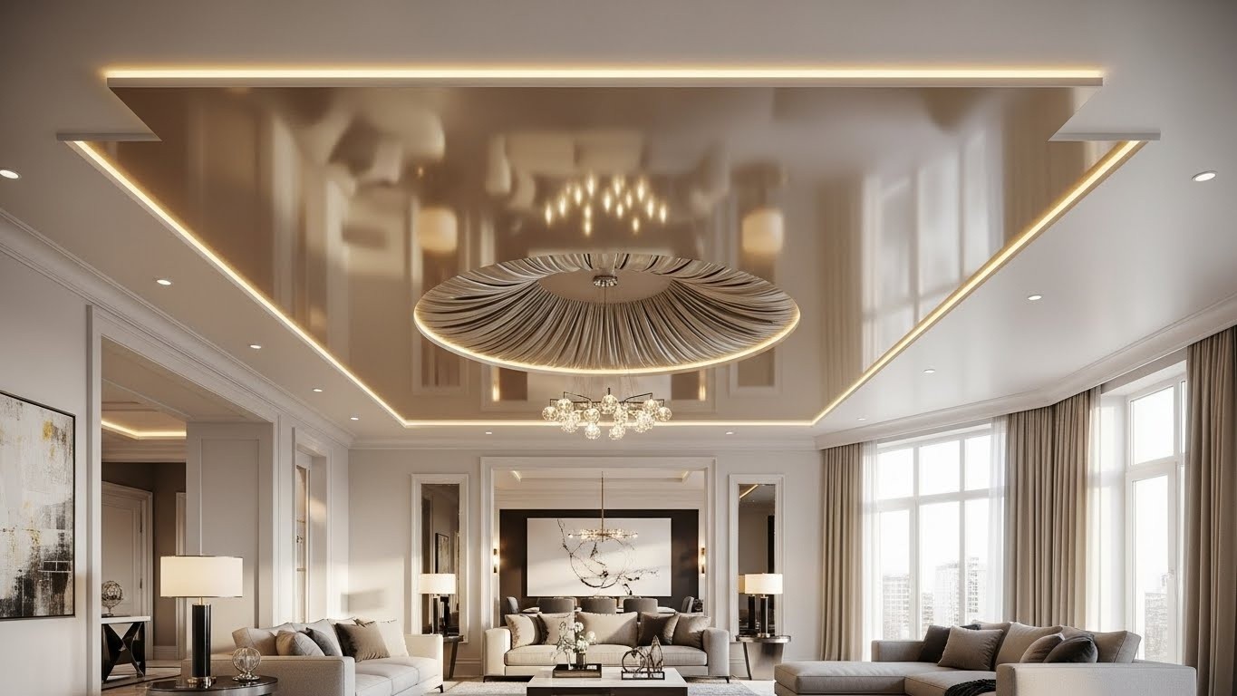 Сатиновый тканевый натяжной потолок Сатиновый тканевый натяжной потолок