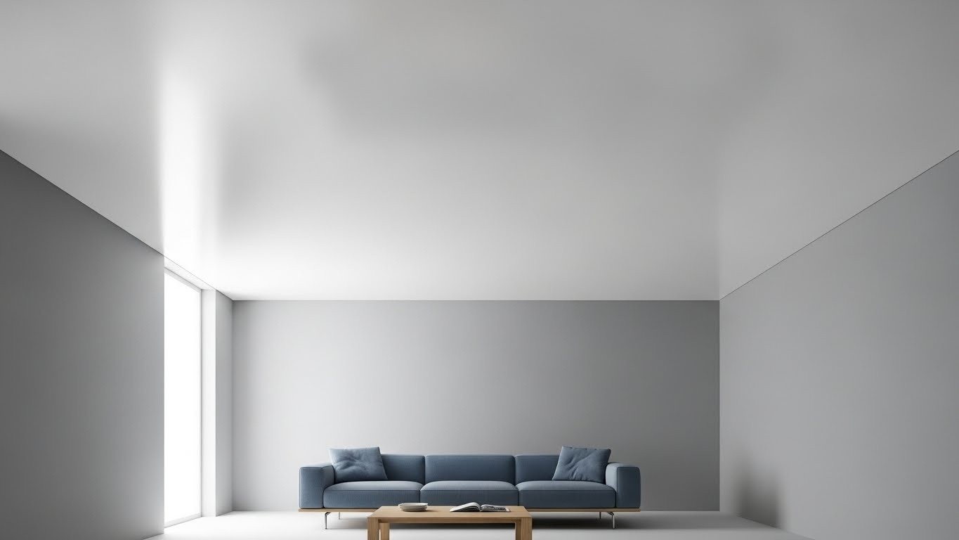 Одноуровневый тканевый натяжной потолок