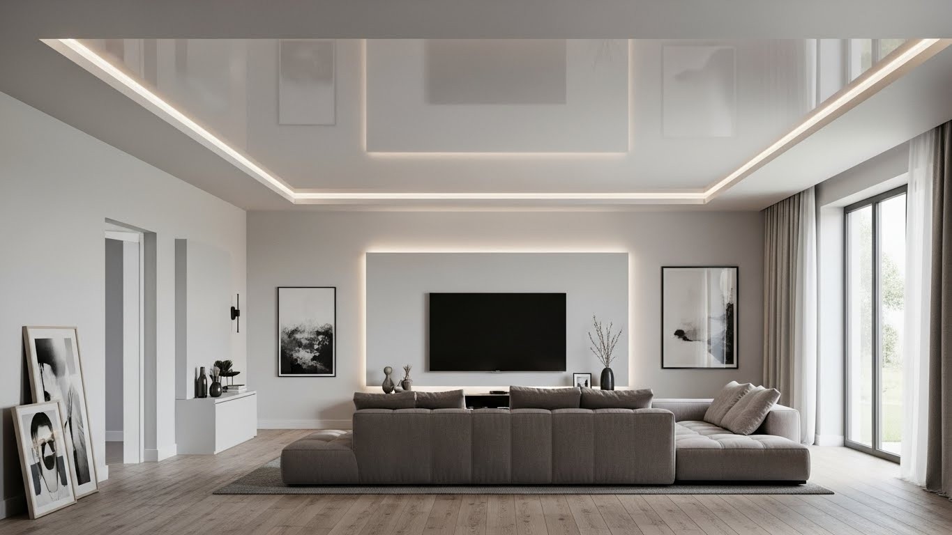 Натяжные потолки из сатина матовые