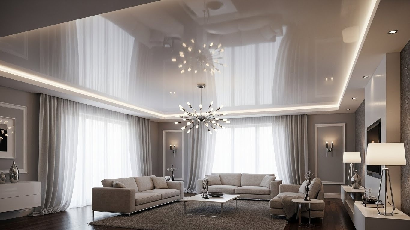 Натяжные потолки из сатина глянцевые