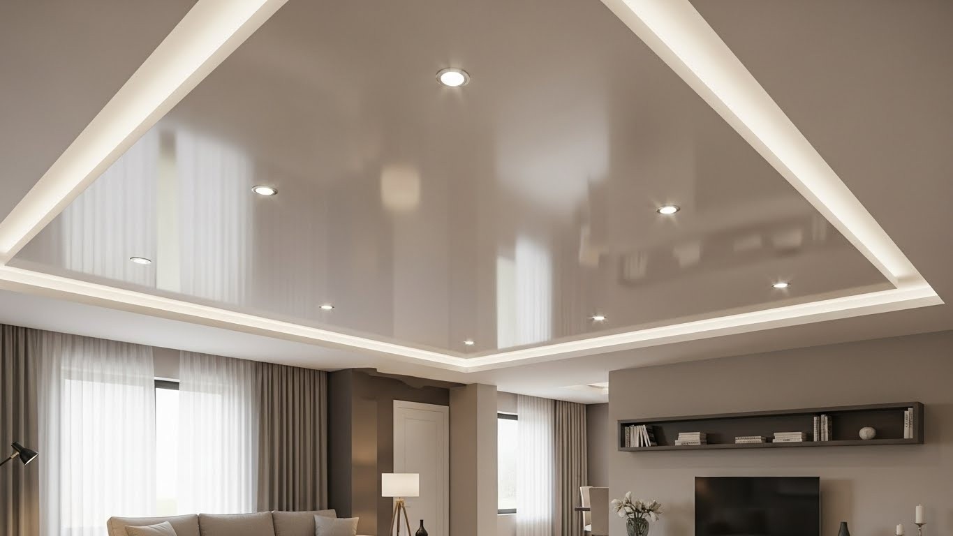 Натяжные потолки из сатина одноуровневые