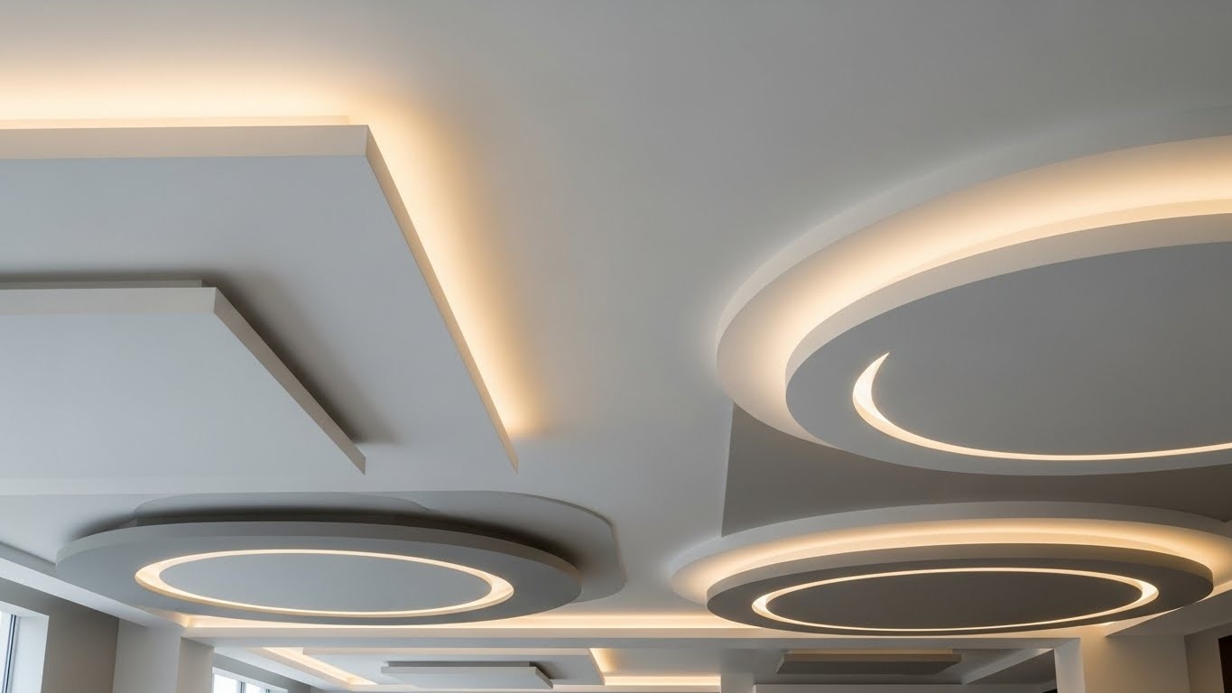 Натяжные потолки из сатина многоуровневые