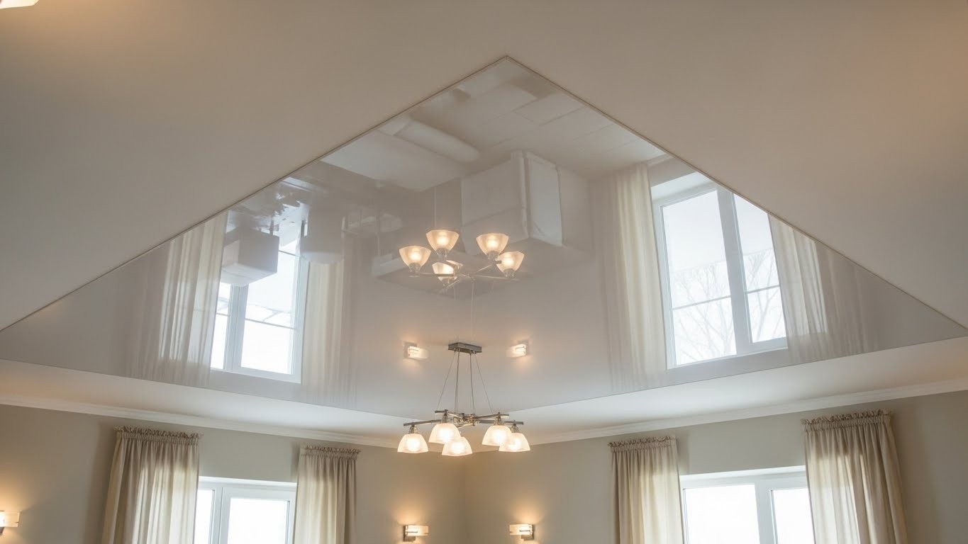 Натяжные потолки из глянцевой пленки одноуровневые