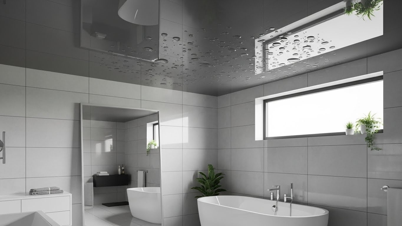 Влагостойкий глянцевый натяжной потолок Влагостойкий глянцевый натяжной потолок