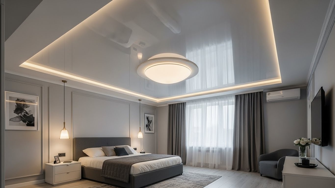 Натяжные потолки для спальни