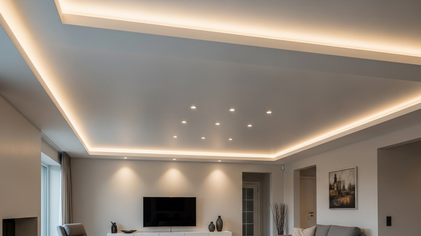 Одноуровневый матовый натяжной потолок Одноуровневый матовый натяжной потолок