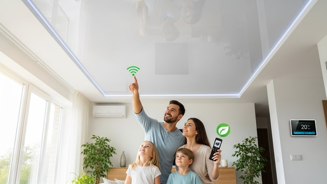 Энергосбережение с помощью натяжных потолков