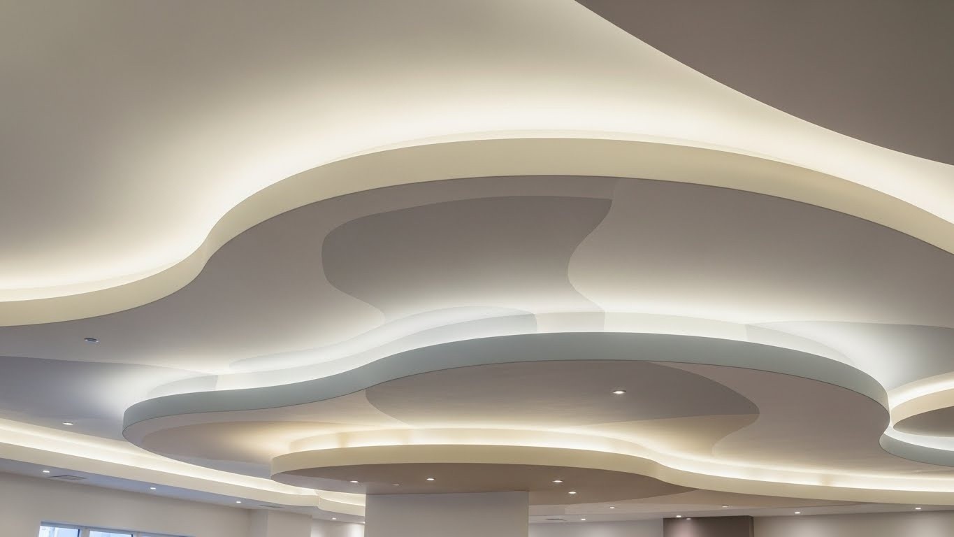 Натяжные потолки из бесшовного полотна многоуровневые