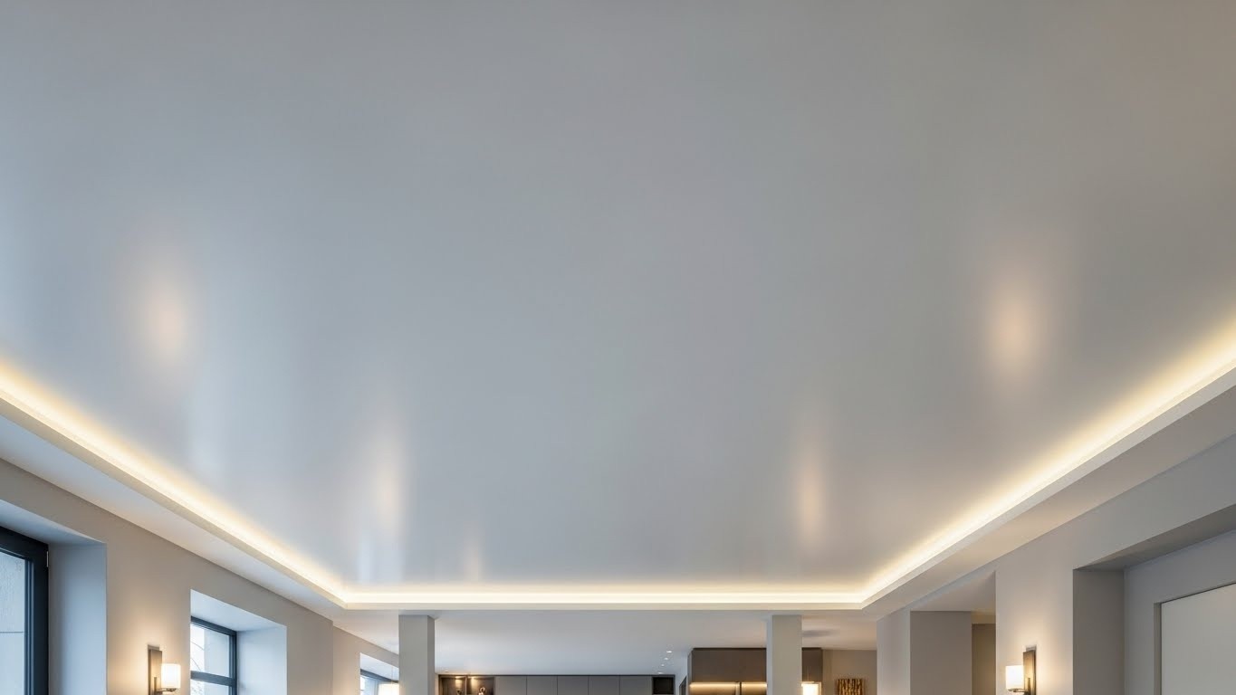 Натяжной потолок из бесшовного матового полотна Натяжной потолок из бесшовного матового полотна