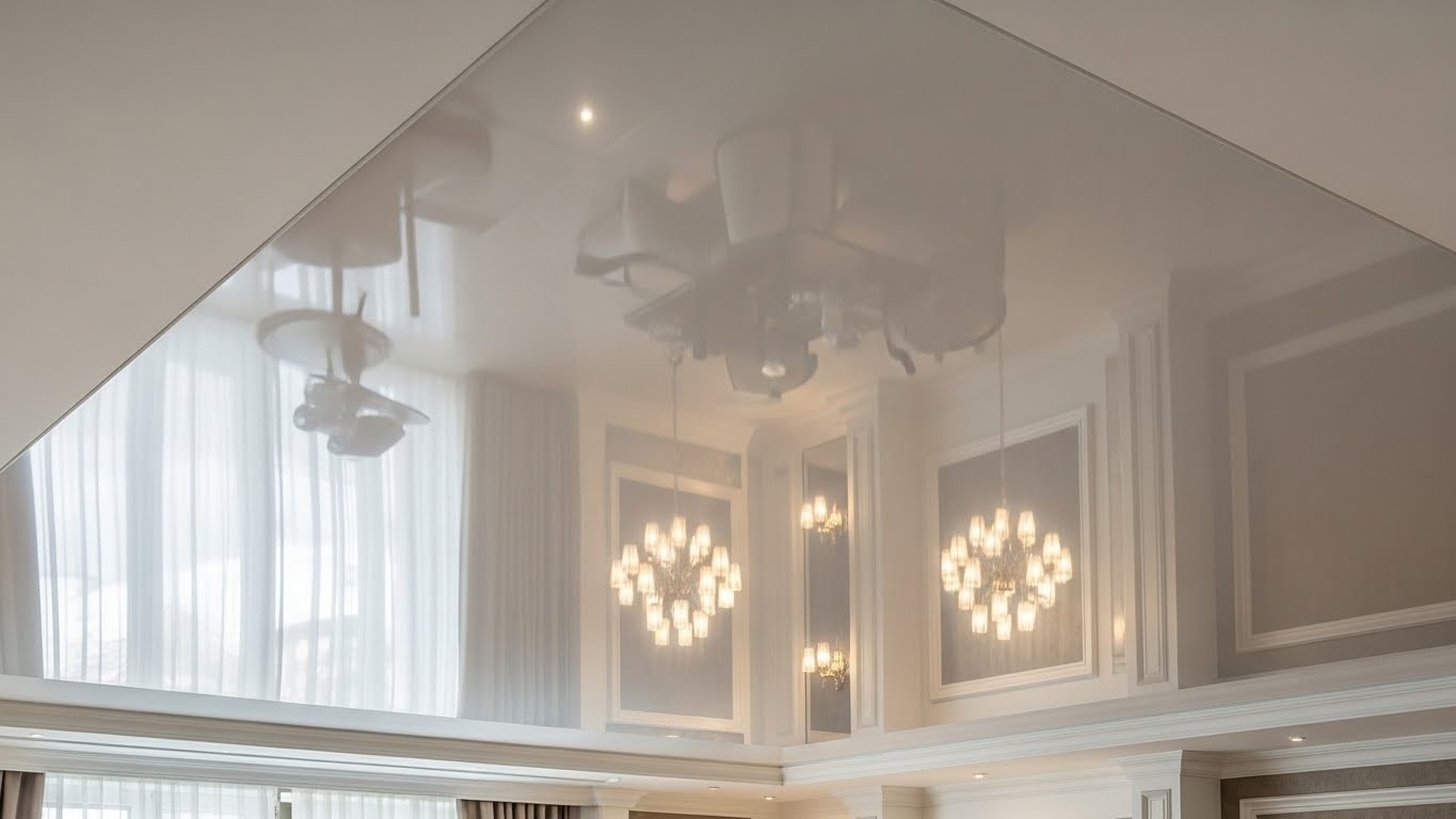 Натяжные потолки из бесшовного полотна глянцевые