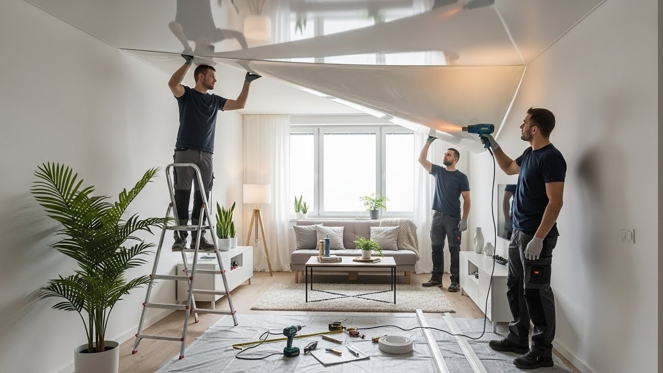 Монтаж натяжных потолков для небольших жилых помещений