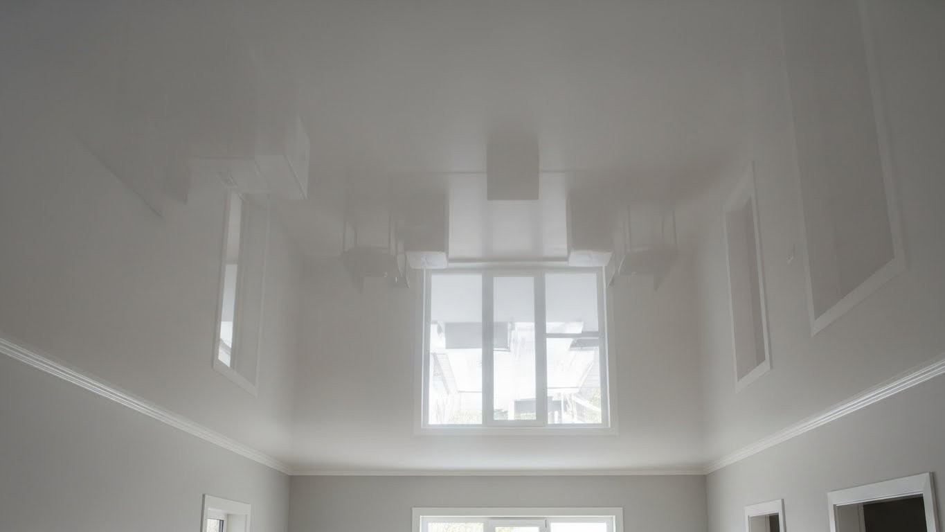 Натяжные потолки глянцевые одноуровневые