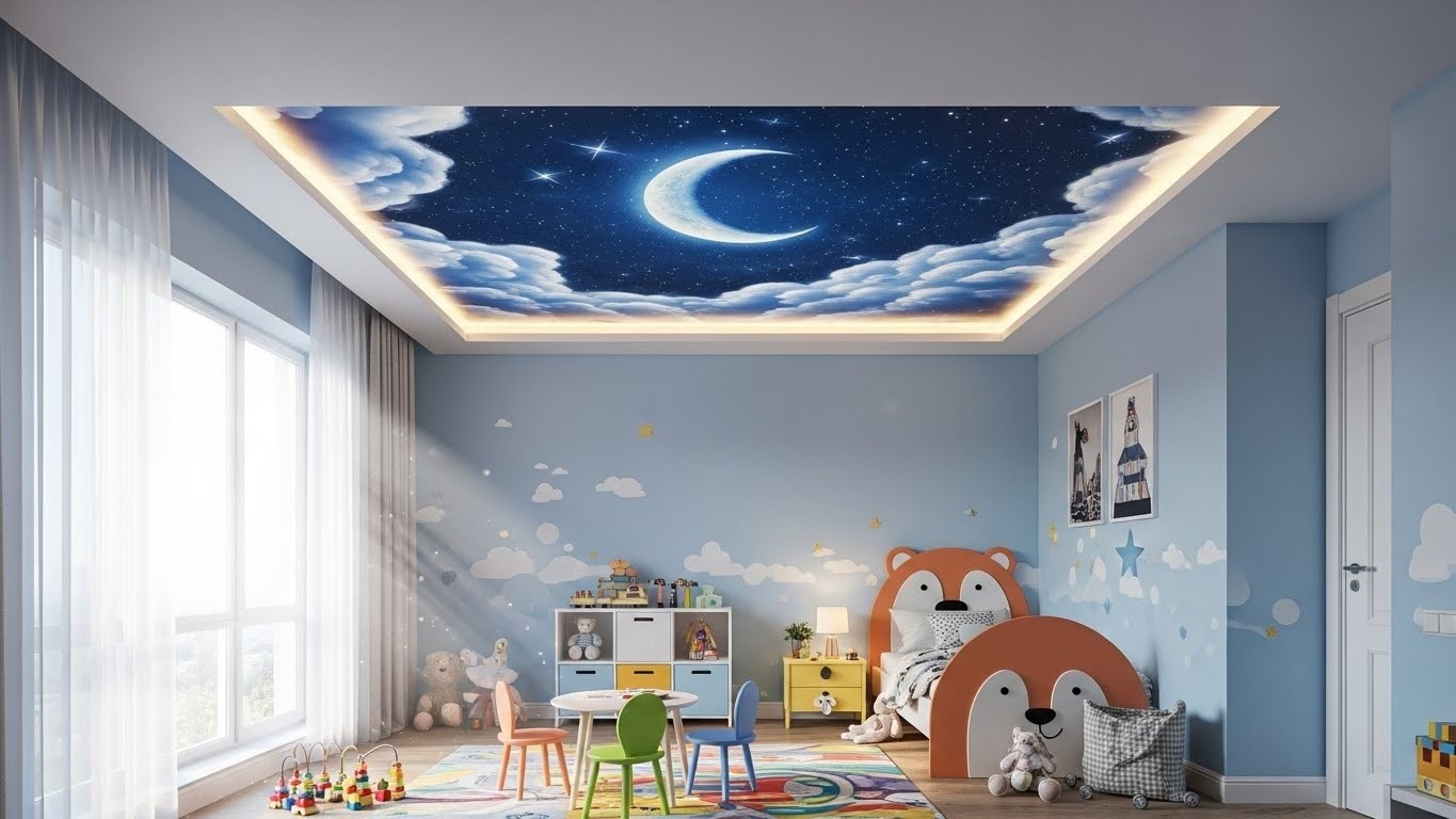 Натяжные потолки для детской комнаты
