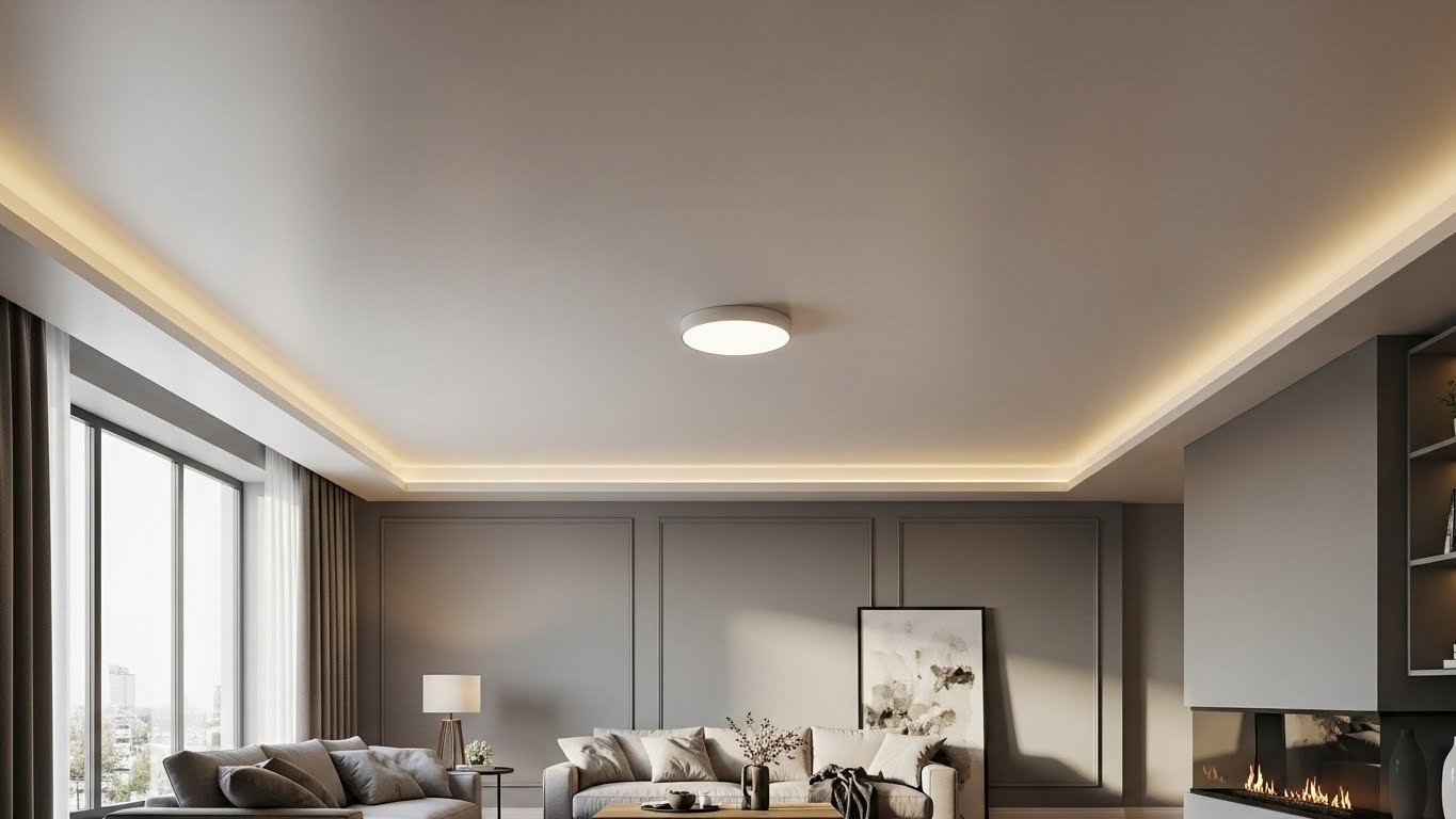 Матовые одноуровневые натяжные потолки