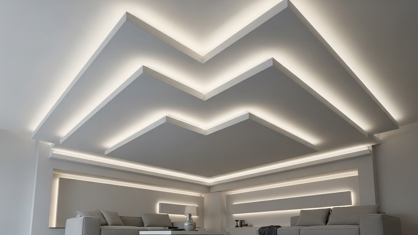 Натяжные потолки матовые многоуровневые