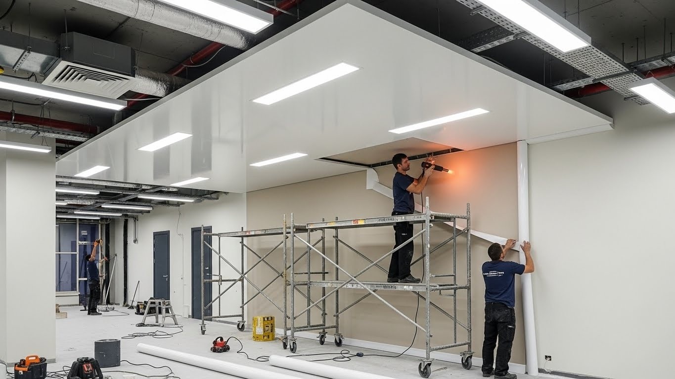 Натяжной потолок для торгового помещения