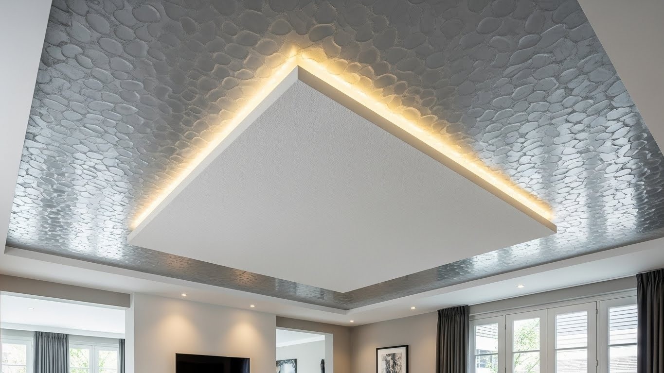 Натяжные потолки фактурные многоуровневые